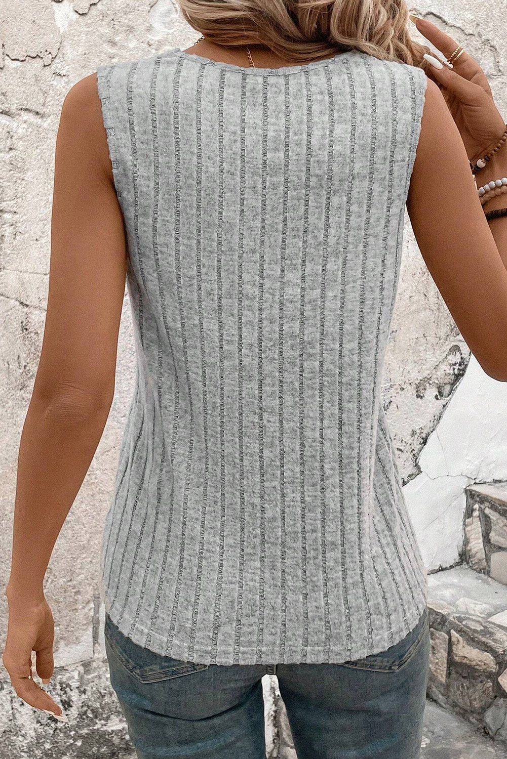 Ribbed V-Neck Tank